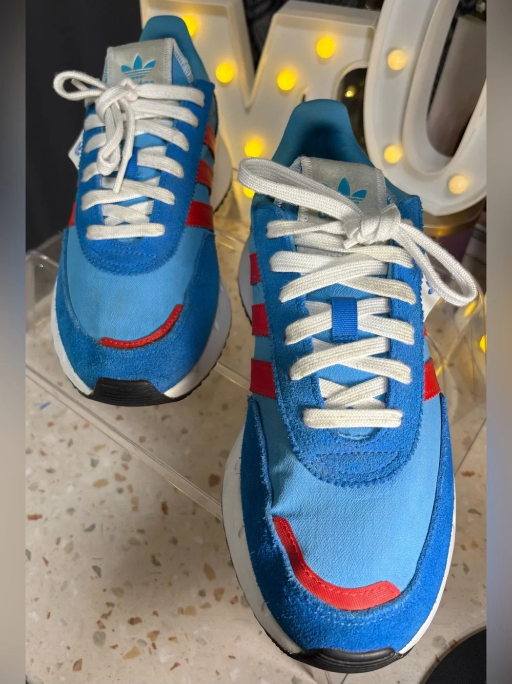 adidas Originals Retropy F2 J Blue Red Men 7 Women 8.5 - Youth Sneaker GZ0859